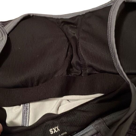 EUC Athleta Harmonious Gray Black Lace Pattern Strappy Yoga Top Tank XXS - Picture 6 of 7